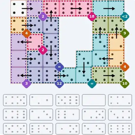 NYT Pips June 3, 2026 hard puzzle full solution grid showing final answer with hints