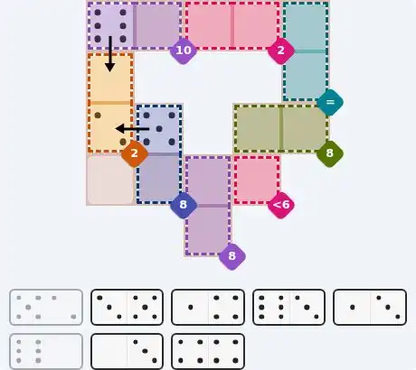Pips hint for June 3, 2026 – medium level puzzle grid highlighting important moves and hints