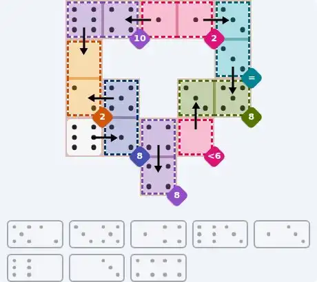 NYT Pips June 3, 2026 medium puzzle full solution grid with completed hints
