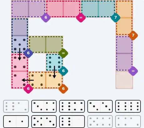 Pips hint for June 7, 2026 – hard level puzzle grid with critical first placements and strategy