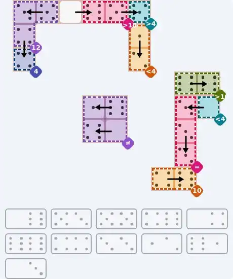 NYT Pips June 9, 2026 hard puzzle full solution grid showing final answer with hints