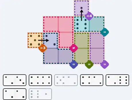 Pips hint for July 10, 2026 – medium level puzzle grid highlighting important moves and hints