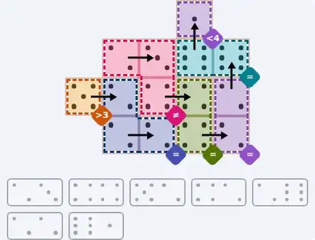 NYT Pips July 10, 2026 medium puzzle full solution grid with completed hints