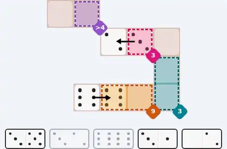 Pips hint for July 12, 2026 – easy level puzzle grid showing key first steps and strategy