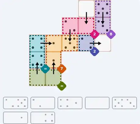 NYT Pips July 12, 2026 medium puzzle full solution grid with completed hints