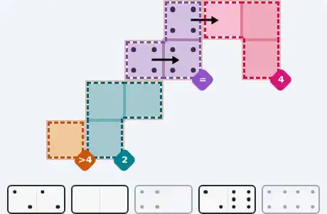 Pips hint for July 14, 2026 – easy level puzzle grid showing key first steps and strategy