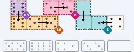 NYT Pips July 16, 2026 easy puzzle full solution grid with all hints completed