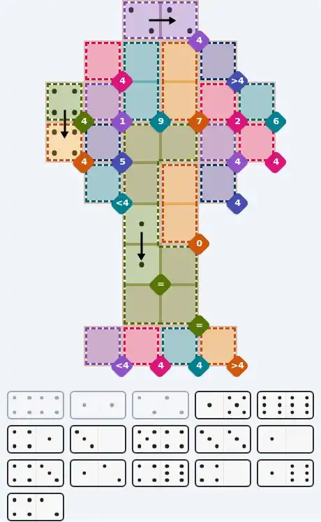 Pips hint for July 19, 2026 – hard level puzzle grid with critical first placements and strategy