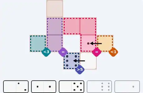 Pips hint for July 28, 2026 – easy level puzzle grid showing key first steps and strategy