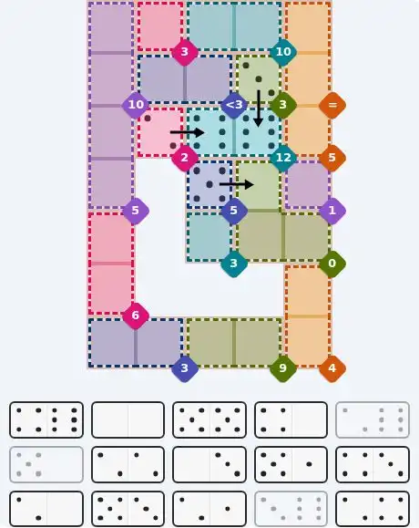 Pips hint for July 31, 2026 – hard level puzzle grid with critical first placements and strategy