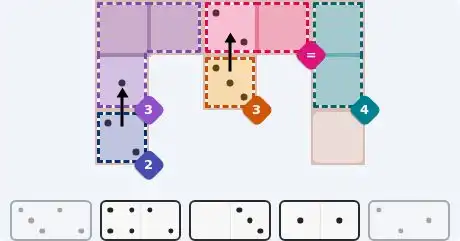 Pips hint for July 4, 2026 – easy level puzzle grid showing key first steps and strategy