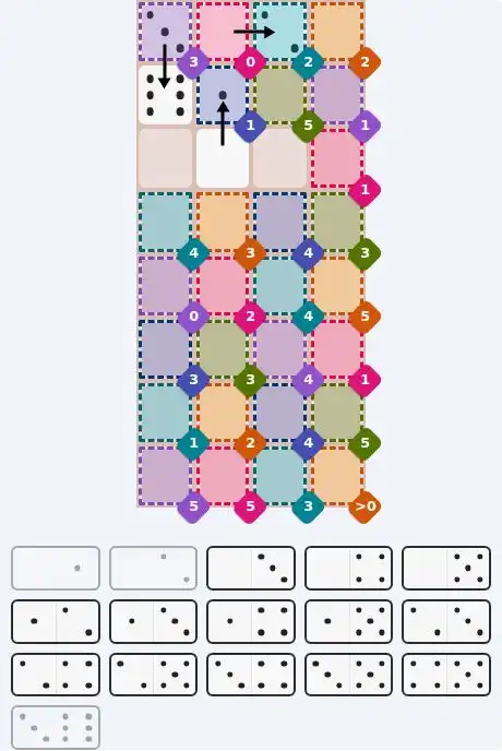 Pips hint for July 6, 2026 – hard level puzzle grid with critical first placements and strategy
