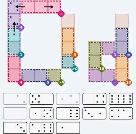 Pips hint for July 8, 2026 – hard level puzzle grid with critical first placements and strategy