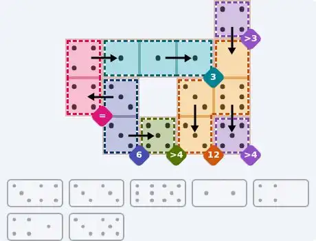 NYT Pips July 8, 2026 medium puzzle full solution grid with completed hints