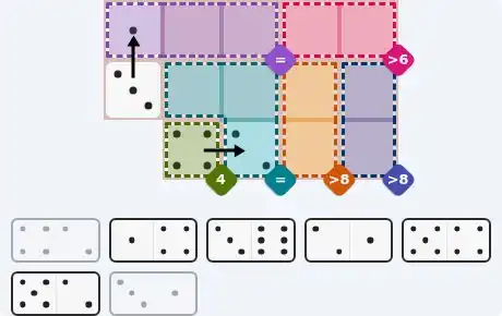 Pips hint for August 12, 2026 – medium level puzzle grid highlighting important moves and hints