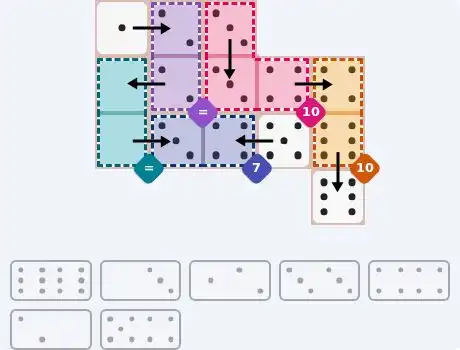 NYT Pips August 13, 2026 medium puzzle full solution grid with completed hints