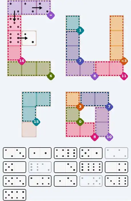 Pips hint for August 14, 2026 – hard level puzzle grid with critical first placements and strategy