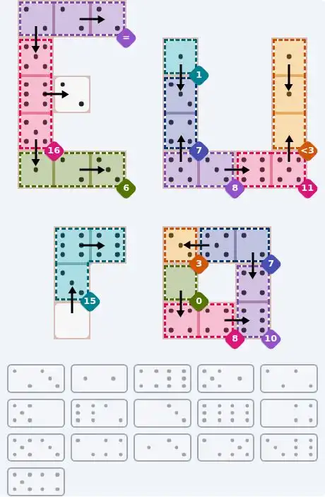 NYT Pips August 14, 2026 hard puzzle full solution grid showing final answer with hints