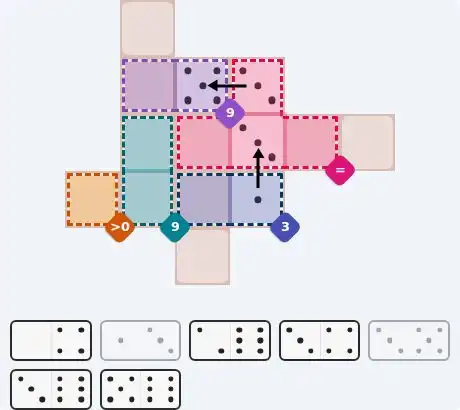 Pips hint for August 14, 2026 – medium level puzzle grid highlighting important moves and hints