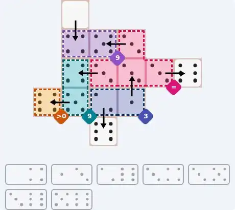 NYT Pips August 14, 2026 medium puzzle full solution grid with completed hints