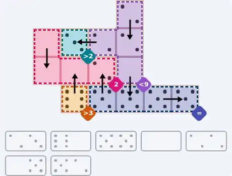 NYT Pips August 17, 2026 medium puzzle full solution grid with completed hints