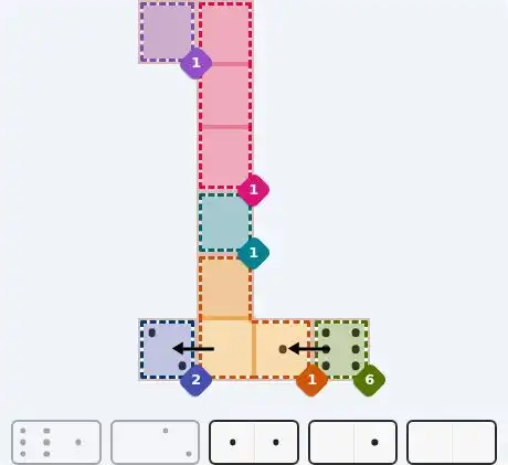 Pips hint for August 18, 2026 – easy level puzzle grid showing key first steps and strategy