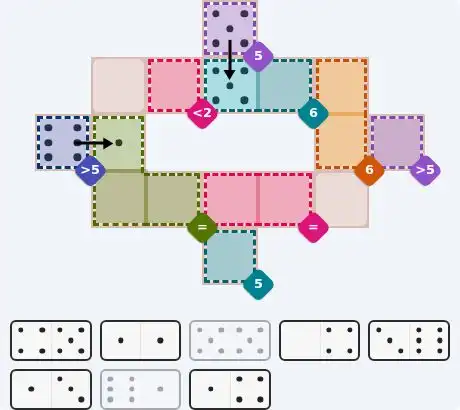 Pips hint for August 18, 2026 – medium level puzzle grid highlighting important moves and hints