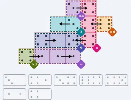NYT Pips August 19, 2026 medium puzzle full solution grid with completed hints