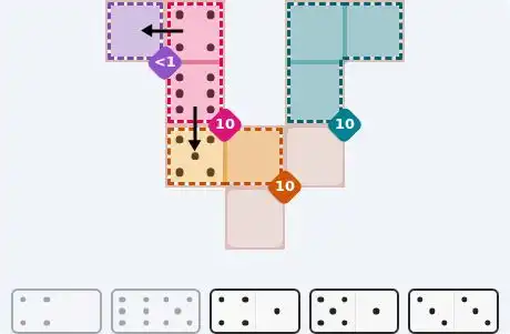 Pips hint for August 20, 2026 – easy level puzzle grid showing key first steps and strategy