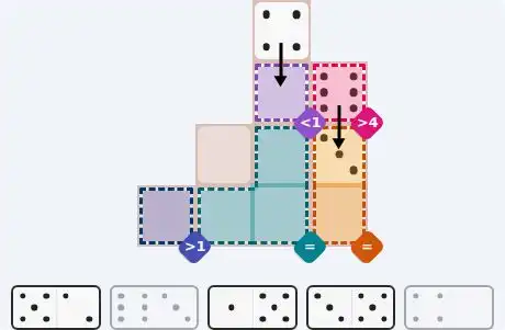 Pips hint for August 21, 2026 – easy level puzzle grid showing key first steps and strategy