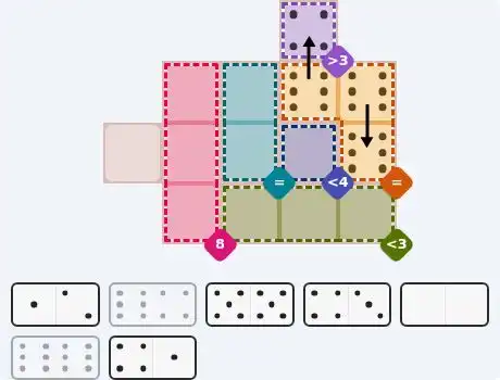 Pips hint for August 21, 2026 – medium level puzzle grid highlighting important moves and hints