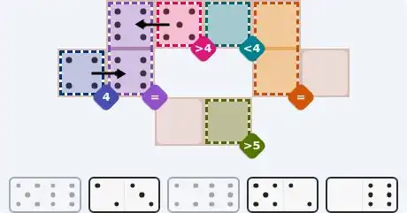 Pips hint for August 23, 2026 – easy level puzzle grid showing key first steps and strategy