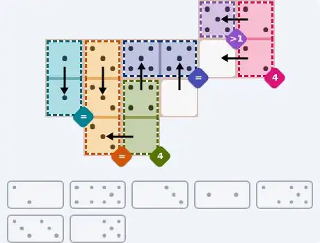 NYT Pips August 23, 2026 medium puzzle full solution grid with completed hints