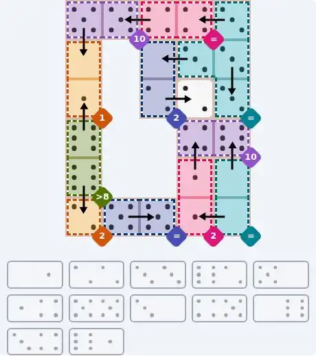 NYT Pips August 24, 2026 hard puzzle full solution grid showing final answer with hints