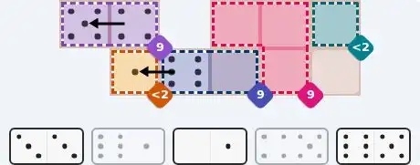 Pips hint for August 25, 2026 – easy level puzzle grid showing key first steps and strategy