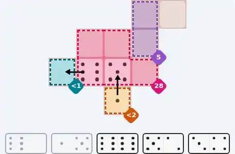 Pips hint for August 26, 2026 – easy level puzzle grid showing key first steps and strategy