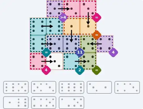 NYT Pips August 26, 2026 medium puzzle full solution grid with completed hints
