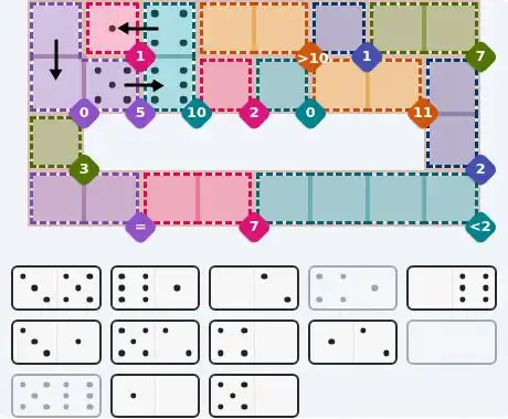 Pips hint for August 28, 2026 – hard level puzzle grid with critical first placements and strategy