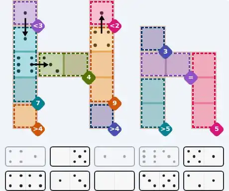 Pips hint for August 4, 2026 – hard level puzzle grid with critical first placements and strategy