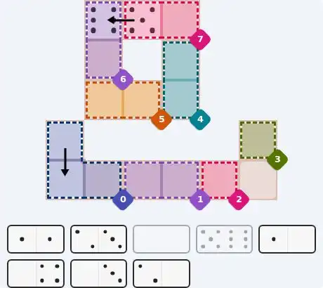 Pips hint for August 4, 2026 – medium level puzzle grid highlighting important moves and hints