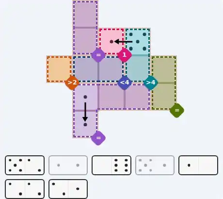Pips hint for August 5, 2026 – medium level puzzle grid highlighting important moves and hints
