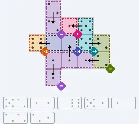 NYT Pips August 5, 2026 medium puzzle full solution grid with completed hints