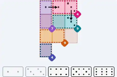 Pips hint for August 6, 2026 – easy level puzzle grid showing key first steps and strategy