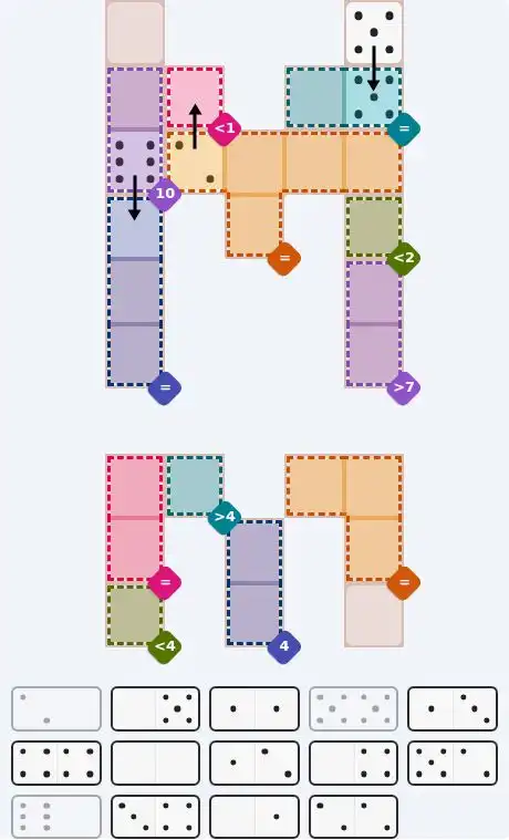 Pips hint for August 6, 2026 – hard level puzzle grid with critical first placements and strategy