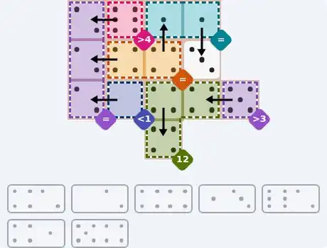 NYT Pips August 6, 2026 medium puzzle full solution grid with completed hints