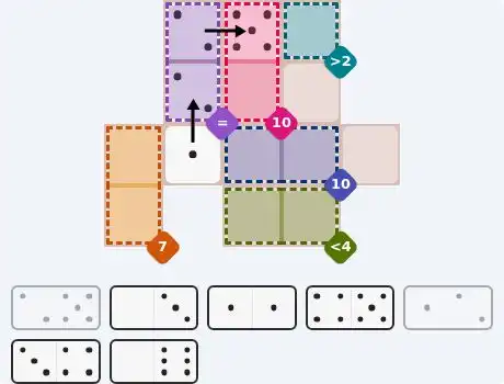 Pips hint for August 7, 2026 – medium level puzzle grid highlighting important moves and hints