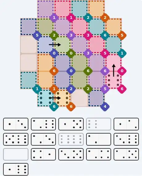 Pips hint for October 1, 2026 – hard level puzzle grid with critical first placements and strategy