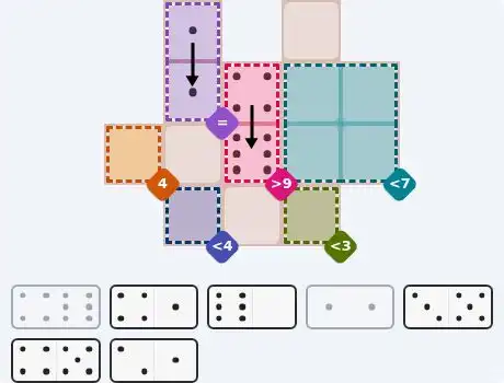 Pips hint for October 1, 2026 – medium level puzzle grid highlighting important moves and hints