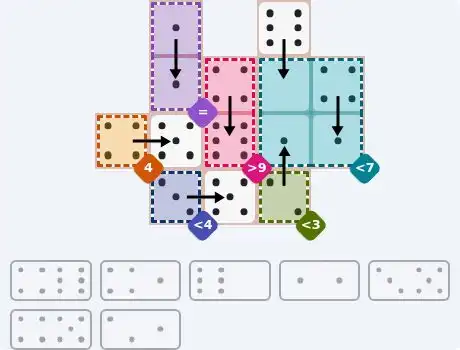 NYT Pips October 1, 2026 medium puzzle full solution grid with completed hints
