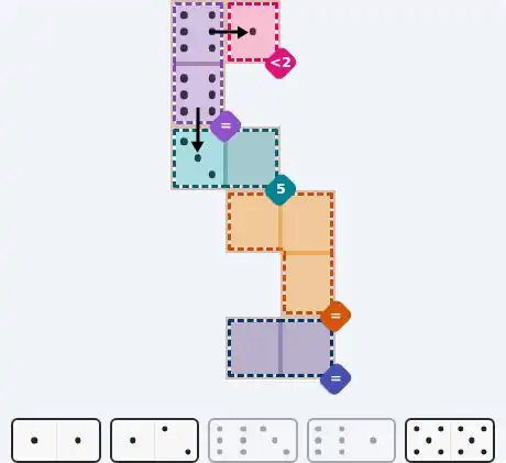 Pips hint for October 2, 2026 – easy level puzzle grid showing key first steps and strategy